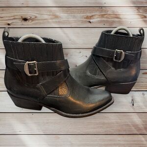 All Saints QUENTIN black ankle slide in Boots sz 36.5 (6.5-7)